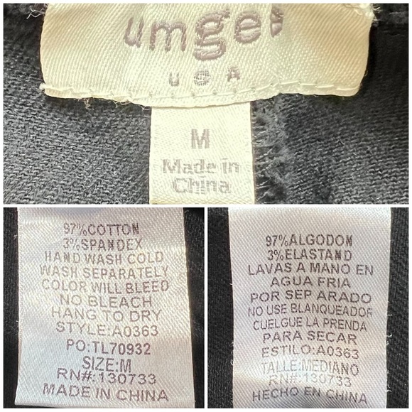 Umgee Flare Jeans Mid Rise Patch Pocket Trouser Denim Pants Black Medium M A0363 - Picture 7 of 15